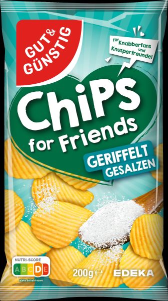 GUT&GÜNSTIG Chips gesalzen und geriffelt 200 g