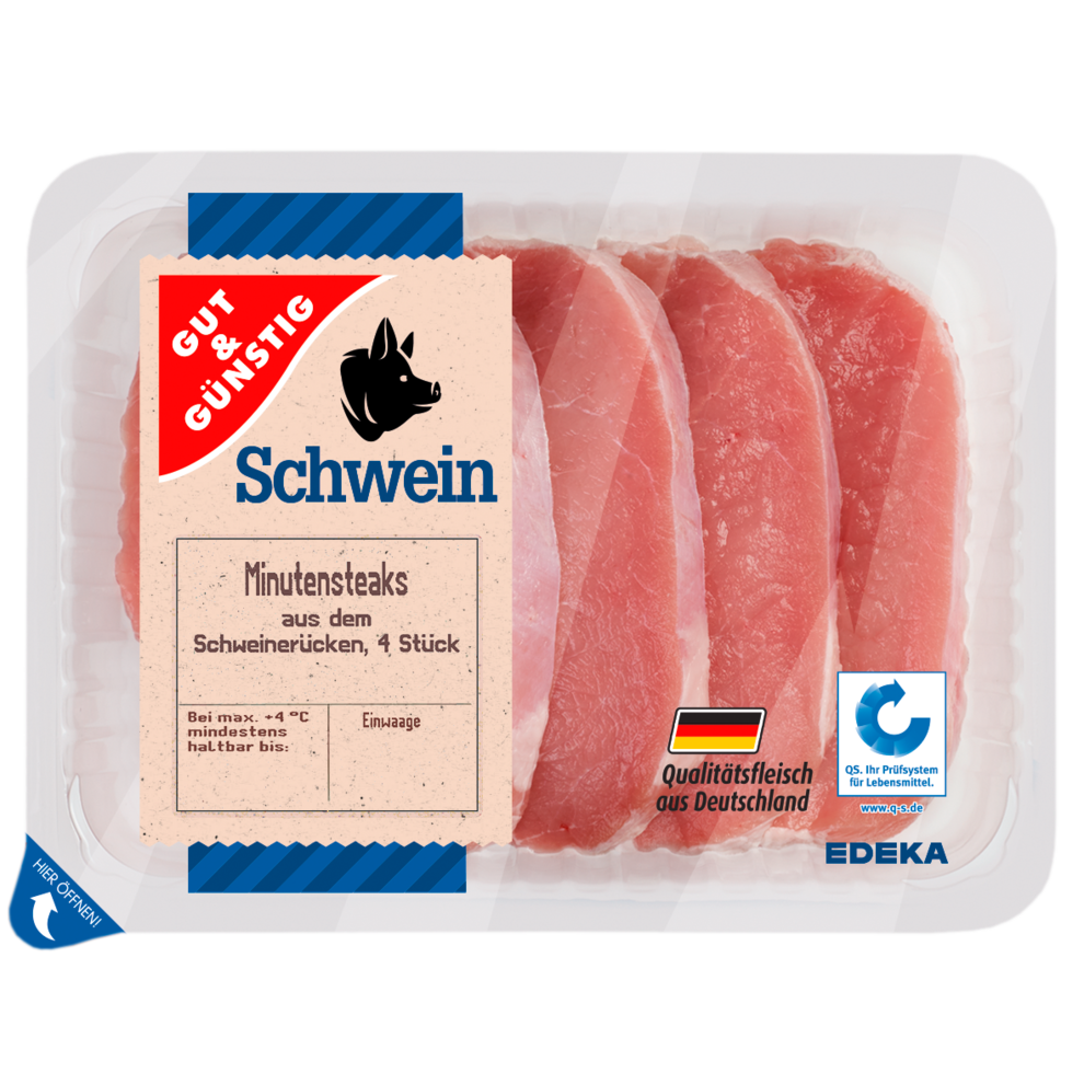 GUT&GÜNSTIG Schweine-Minutensteaks 400 g | Fleischspezialitäten | Fleisch &  Geflügel verpackt | Kühlprodukte | Alle Produkte | Online bestellen |  Konsum Leipzig