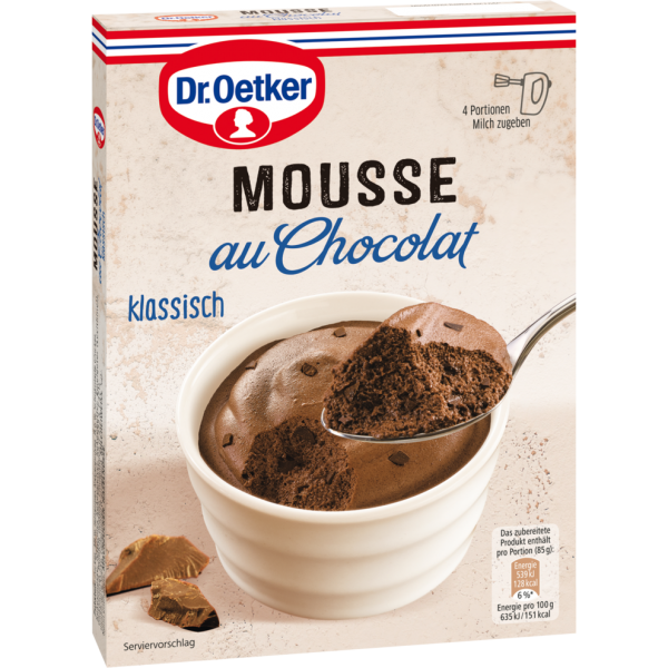 Dr.Oetker Mousse au Chocolat Klassisch für 250ml | Puddingpulver & Süße