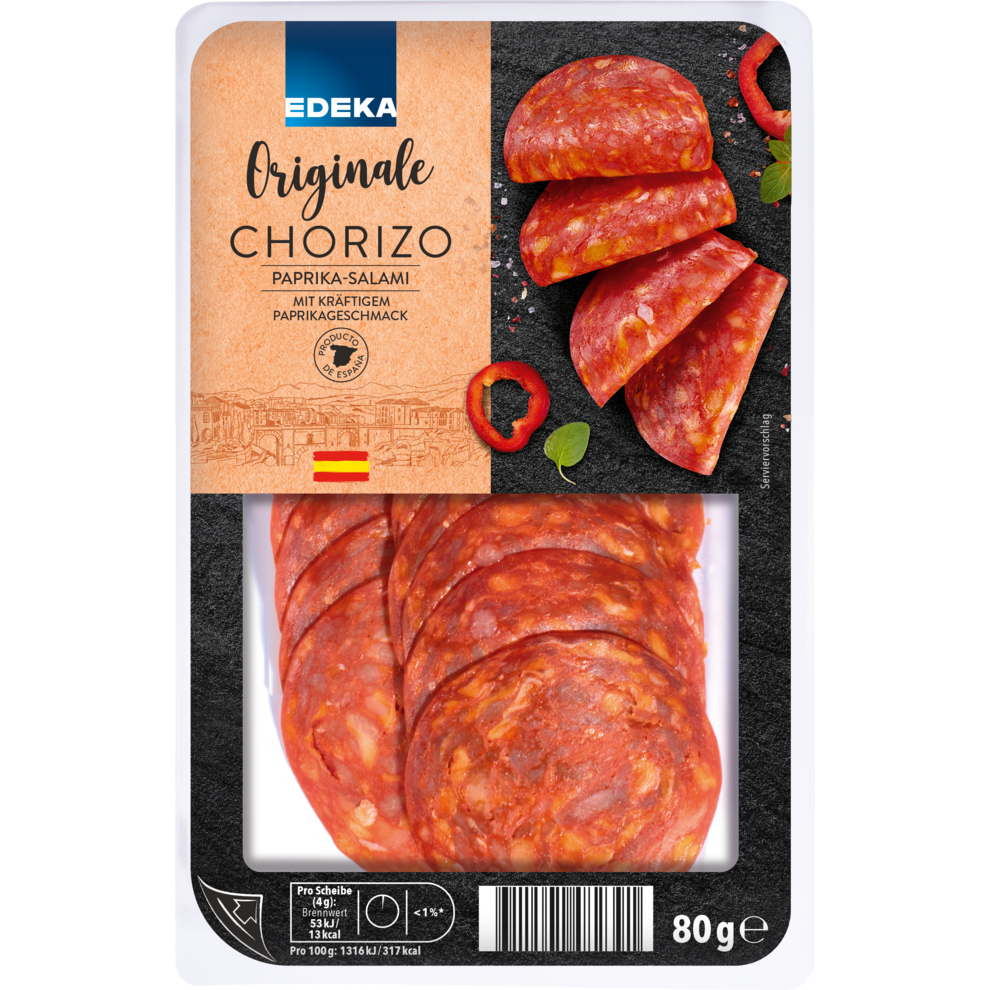EDEKA Originale Chorizo 80 g Salami Wurst Kühlprodukte Alle