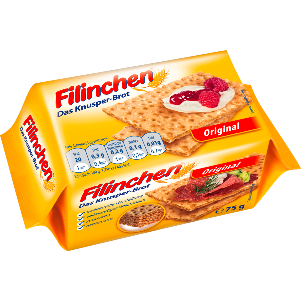 Filinchen Das Knusper-Brot Original 75 g | Knäckebrot &amp; Zwieback | Brot ...