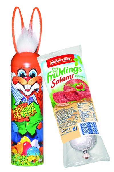 Marten Frühlingssalami in der Oster-Geschenkdose, 250g