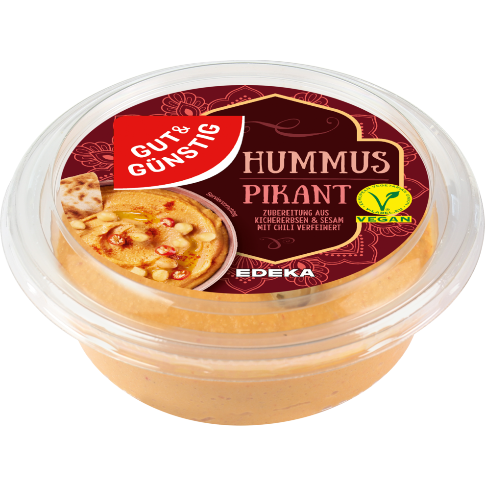 GUT&GÜNSTIG Hummus pikant 200 g Brotaufstrich Kühlprodukte Bio