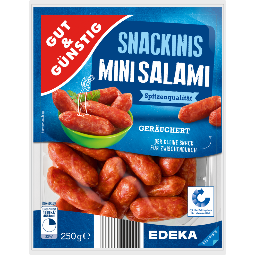 GUT&GÜNSTIG Snackinis Mini Salami 250 g Salami Wurst Kühlprodukte