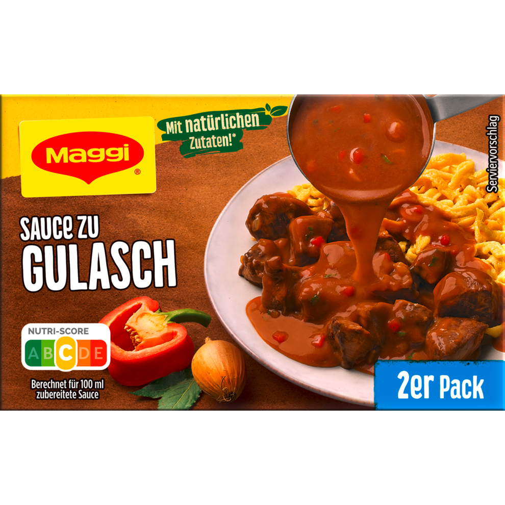 Maggi Sauce zu Gulasch für 2 x 250 ml Soßen Fertiggerichte, Suppen