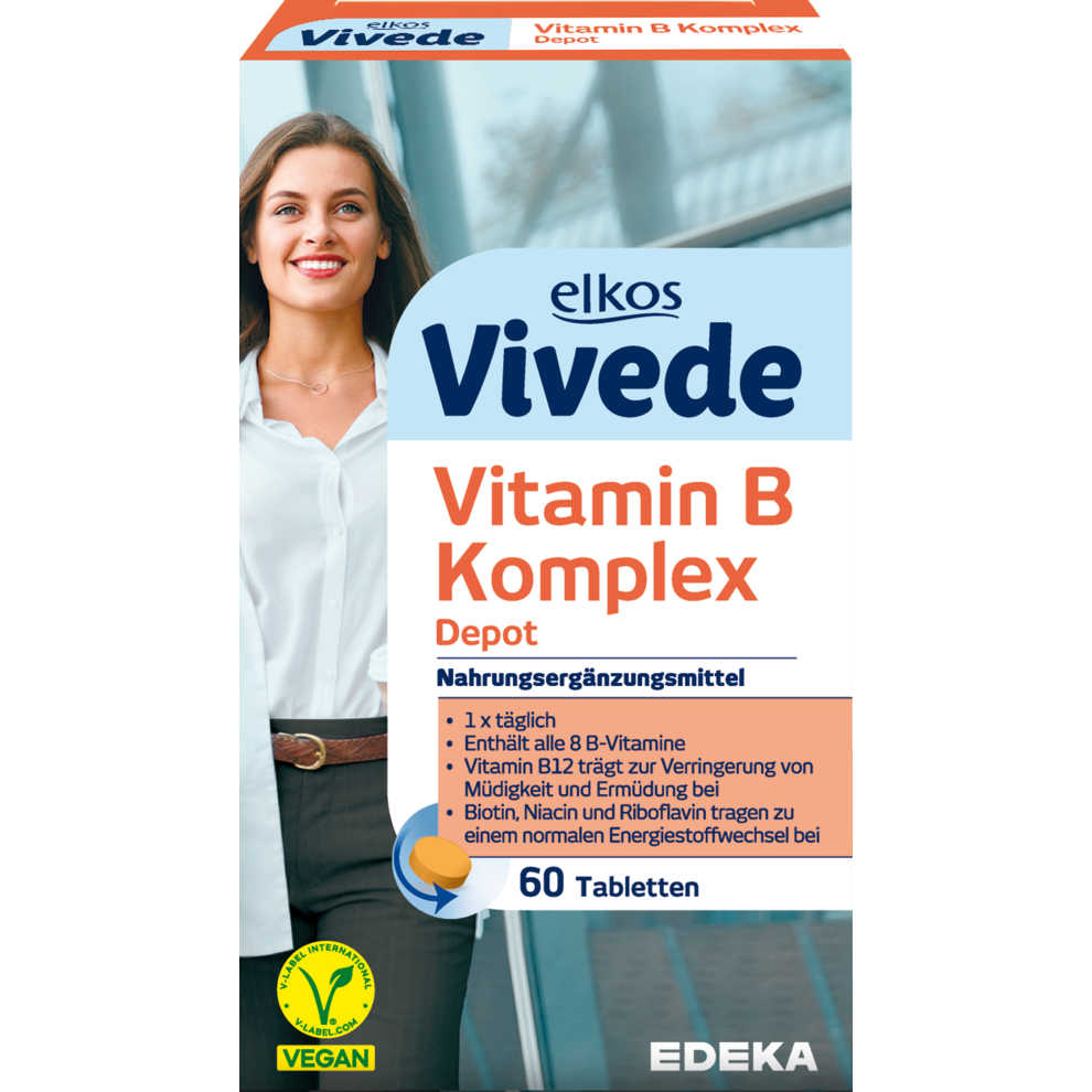 EDEKA elkos Vivede Vitamin B Komplex Depot 60 Stück | Brausetabletten ...