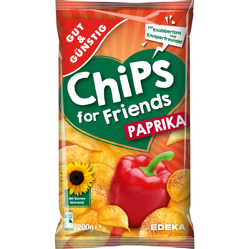 GUT&GÜNSTIG Chips mit Paprika 200g Chips, Salzgebäck & Nüsse