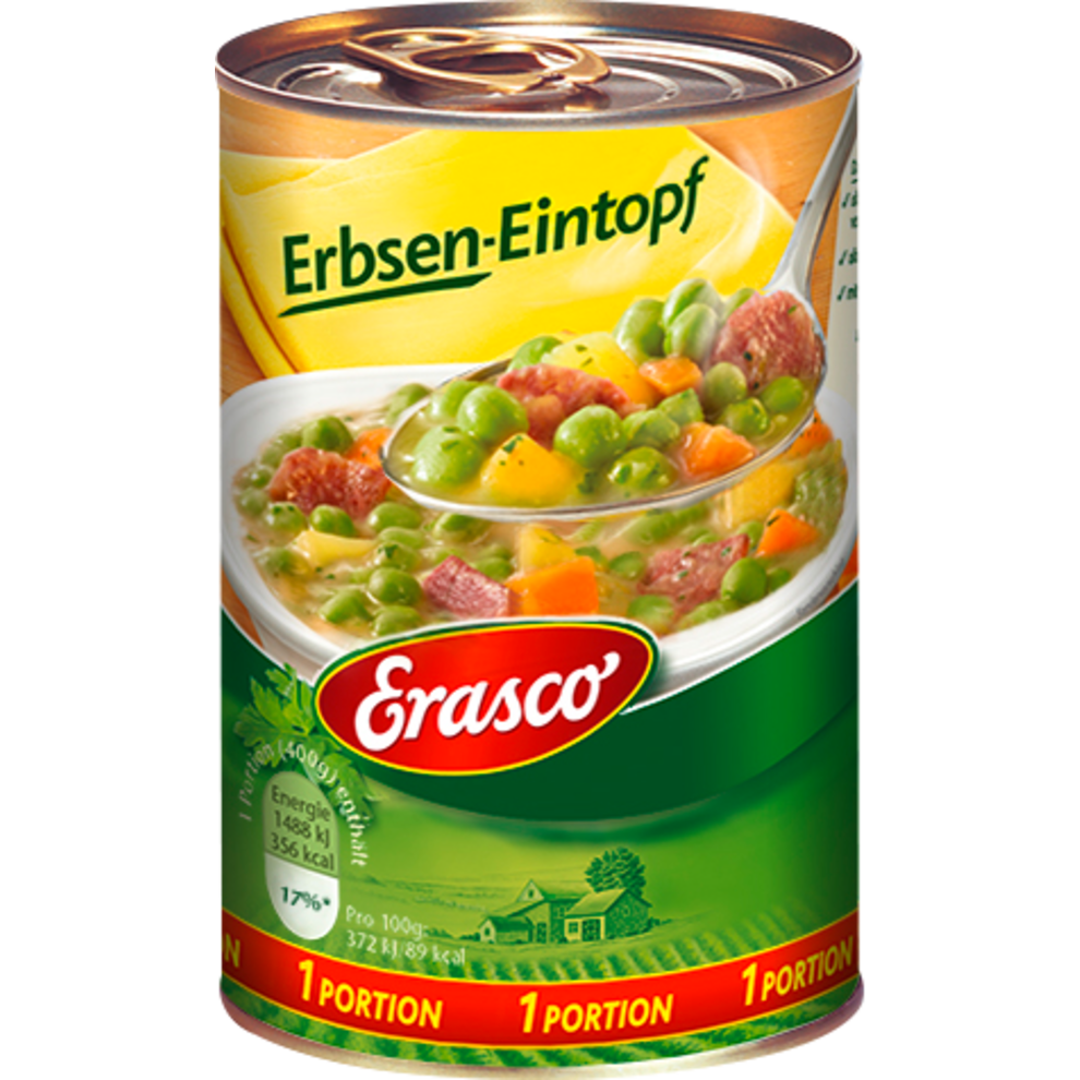 Erasco ErbsenEintopf 400 g Suppen & Eintöpfe Fertiggerichte, Suppen & Soßen Lebensmittel
