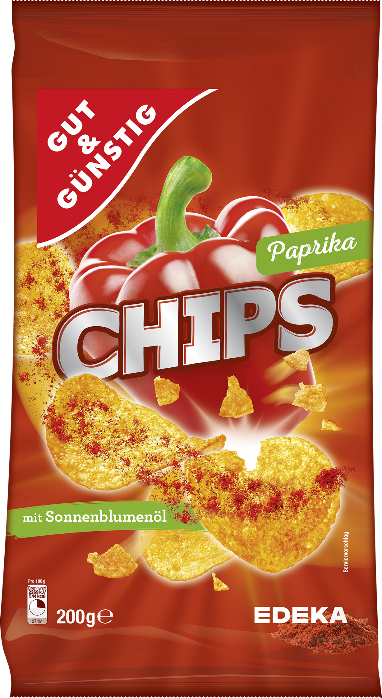 GUT&GÜNSTIG Chips mit Paprika 200g Chips, Salzgebäck & Nüsse