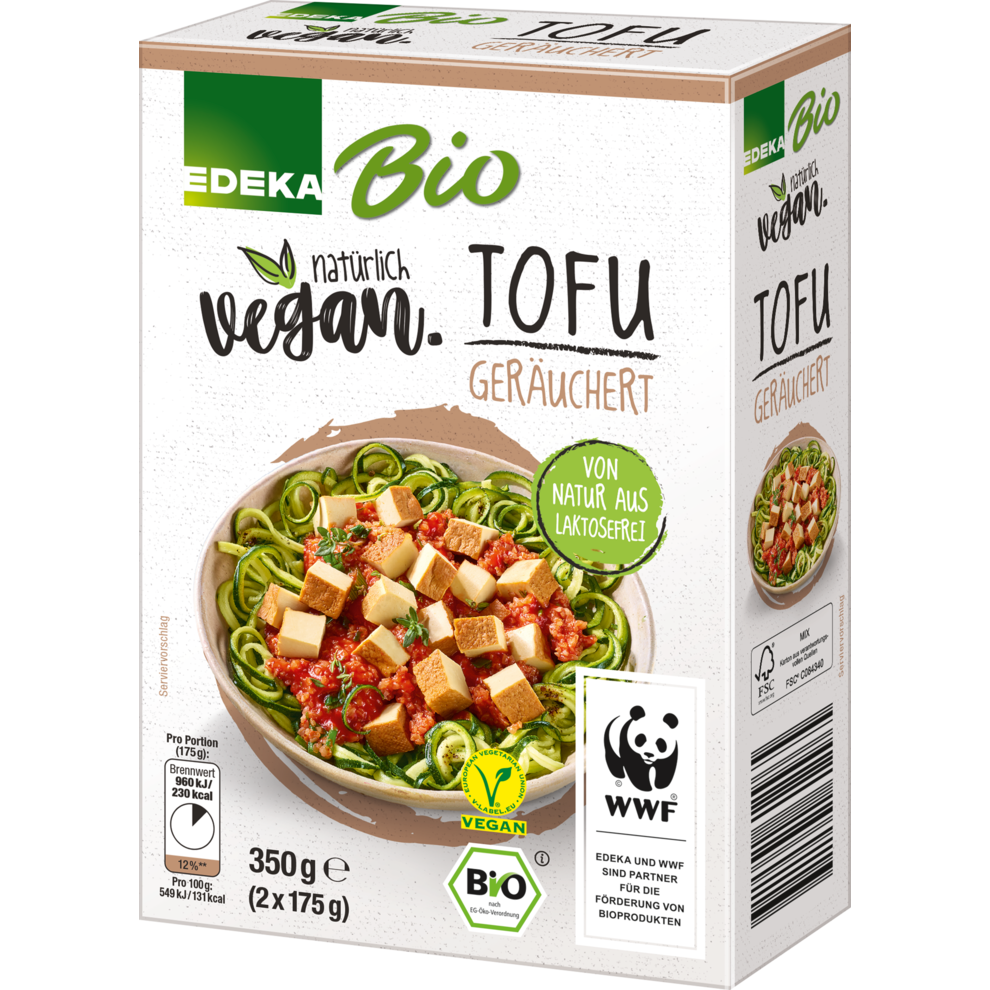 EDEKA Bio My Veggie Veganer Tofu geräuchert 350 g Burger, Bratwurst