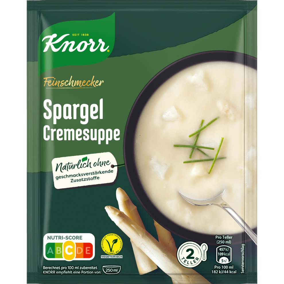Knorr Feinschmecker Spargel Suppe | 2 für Alle Fertiggerichte, Suppen | bestellen Lebensmittel | Produkte Leipzig | | Soßen & | Terrinen Online Konsum Tütensuppen Teller 