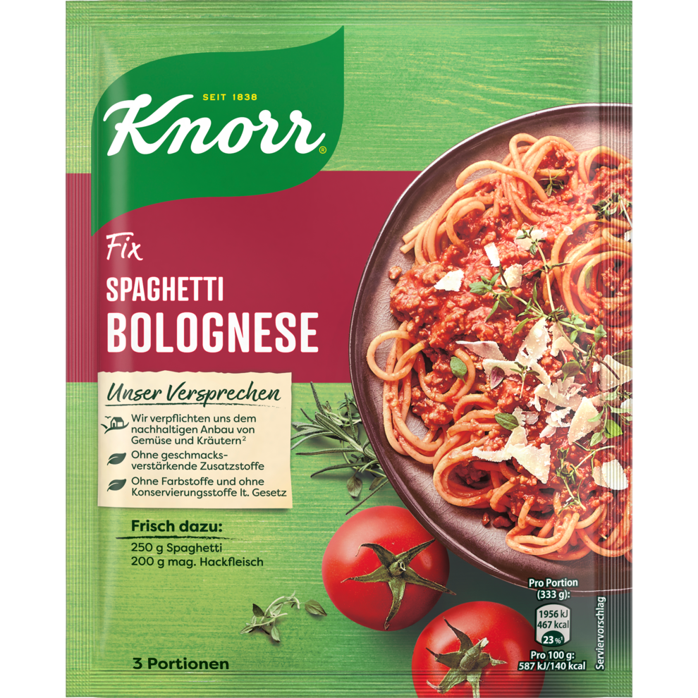 Knorr Knorr Fix Spaghetti Bolognese für 3 Portionen Fixprodukte