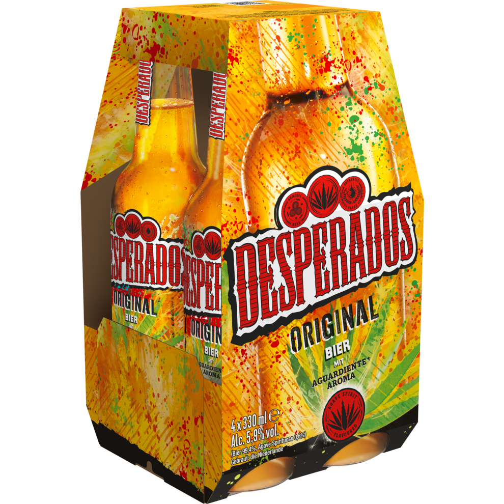 Desperados Original 4Pack 4 x 0,33 l 0,33 Liter Flaschen & Trays