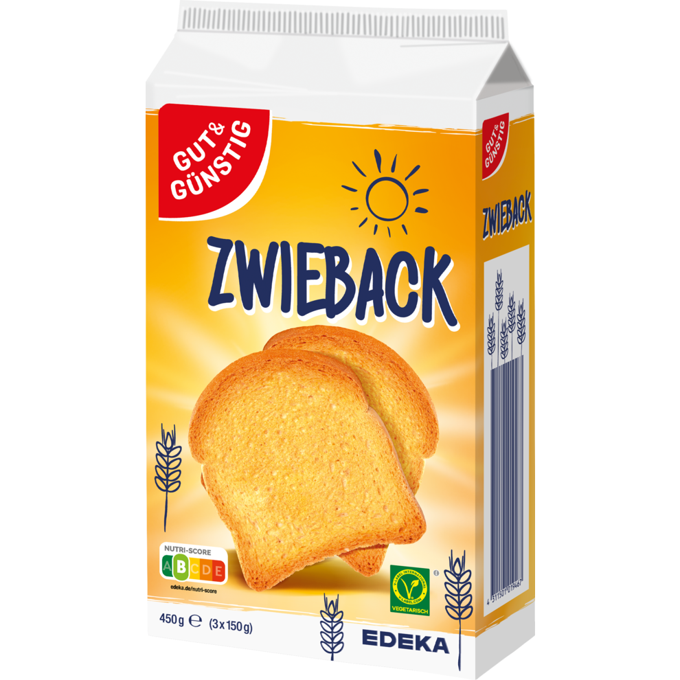 GUT&GÜNSTIG Zwieback 450 g Knäckebrot & Zwieback Brot & Brötchen