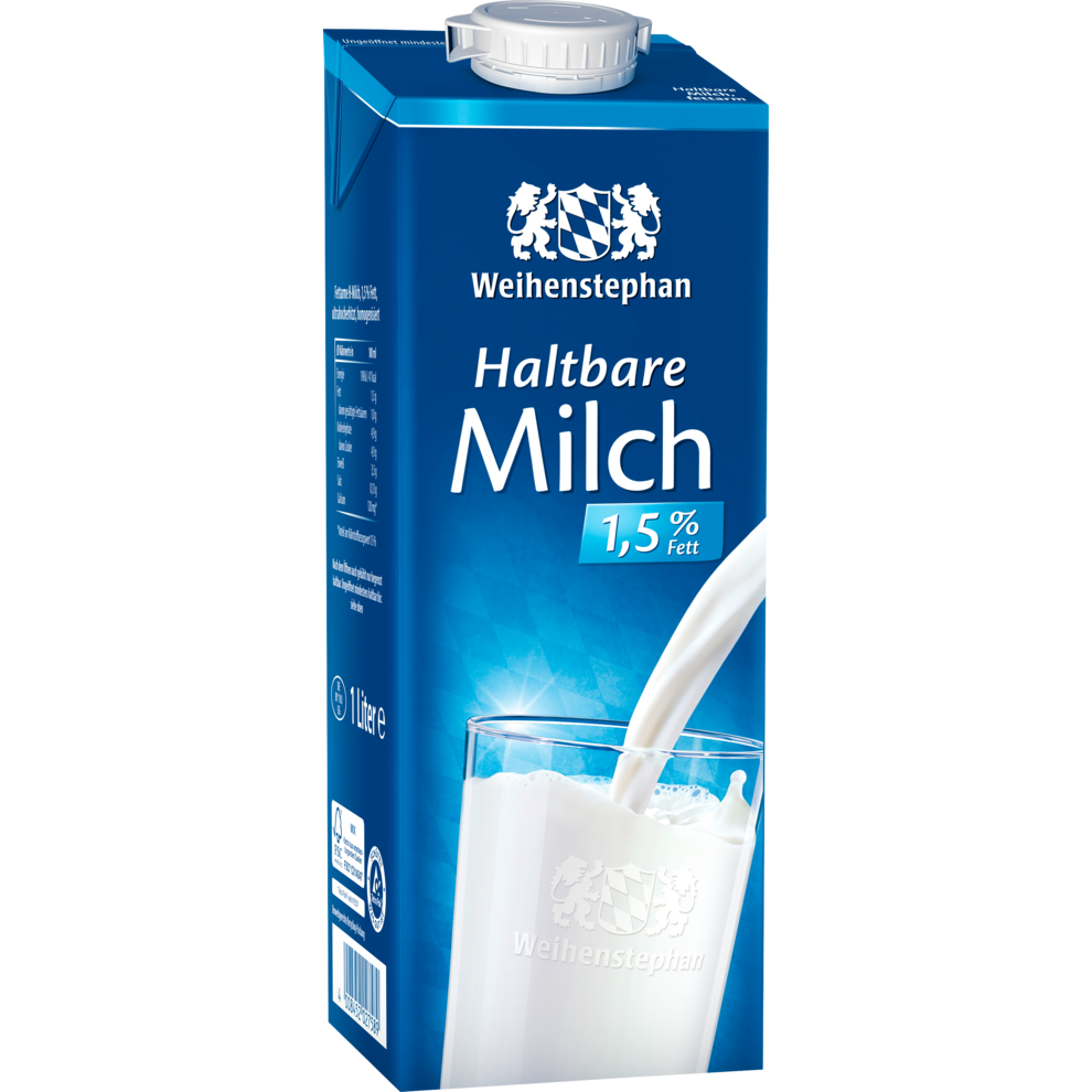 Weihenstephan H-Milch 1,5%1l | H-Milch | Haltbare Milch & Milchgetränke