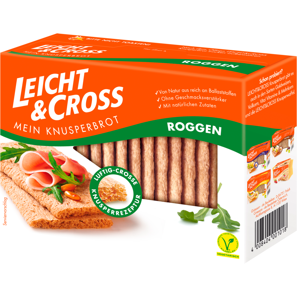 Leicht&amp;Cross Roggen Knusperbrot 125g | Knäckebrot &amp; Zwieback | Brot ...