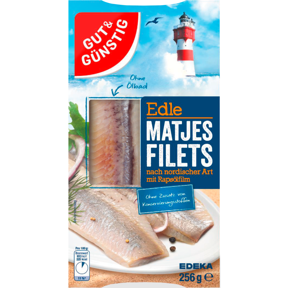 GUT&GÜNSTIG Edle Matjesfilets nordischer Art 256 g Matjes, Hering
