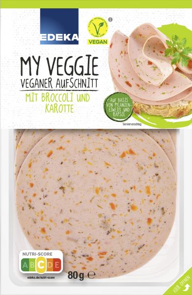EDEKA My Veggie Veganer Aufschnitt mit Broccoli und Karotte 80 g