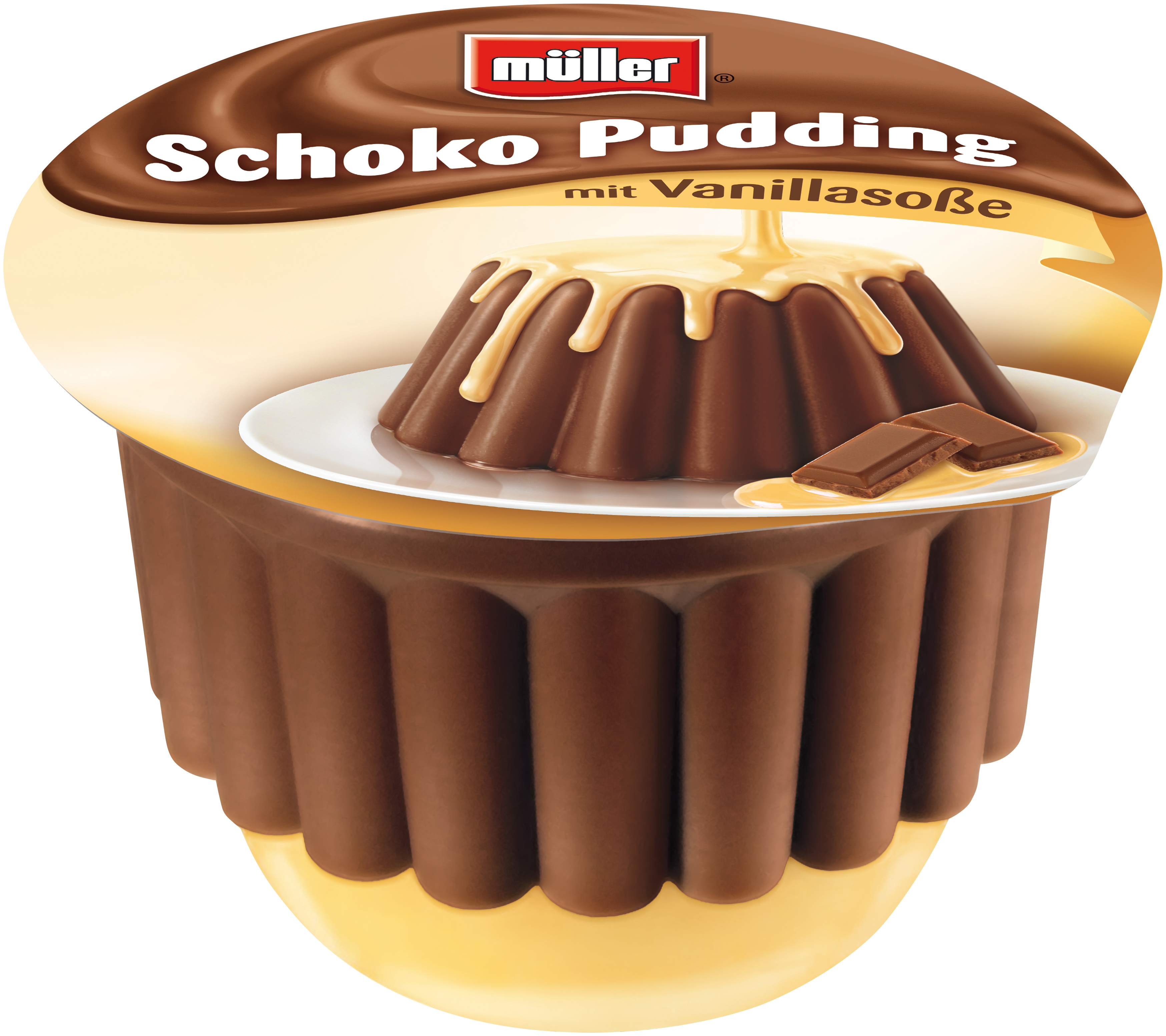 Müller Schokopudding mit Vanillesoße, 450g | Joghurt, Pudding ...