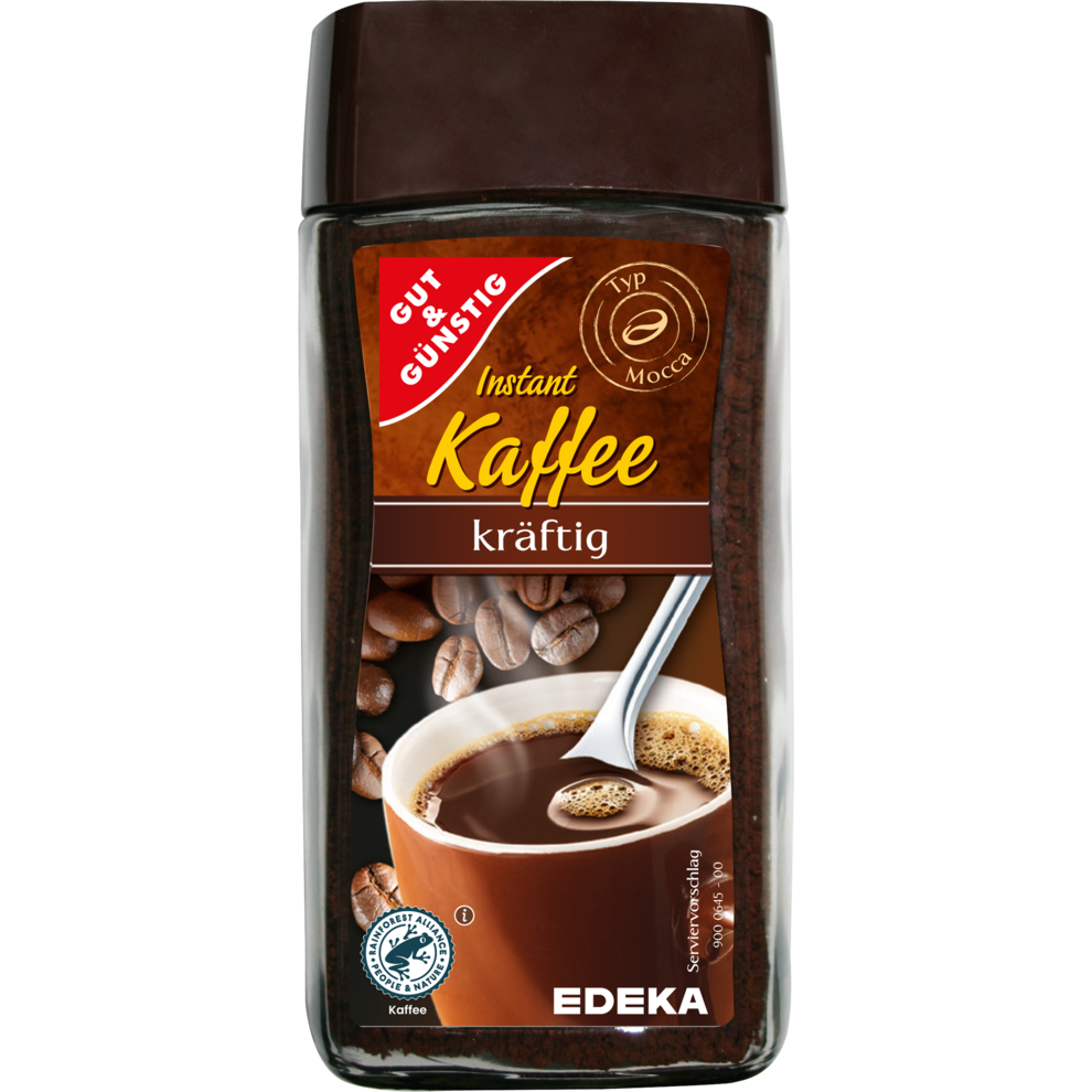 GUT&GÜNSTIG Instantkaffee kräftig 200 g löslicher Kaffee Kaffee